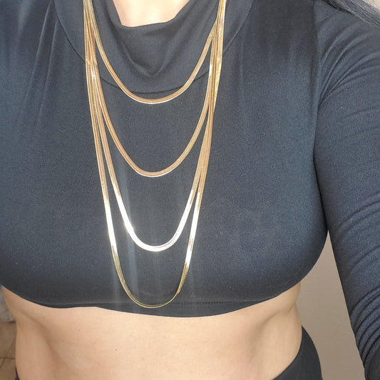 HOLLYWOOD Herringbone Chain Layered Necklace