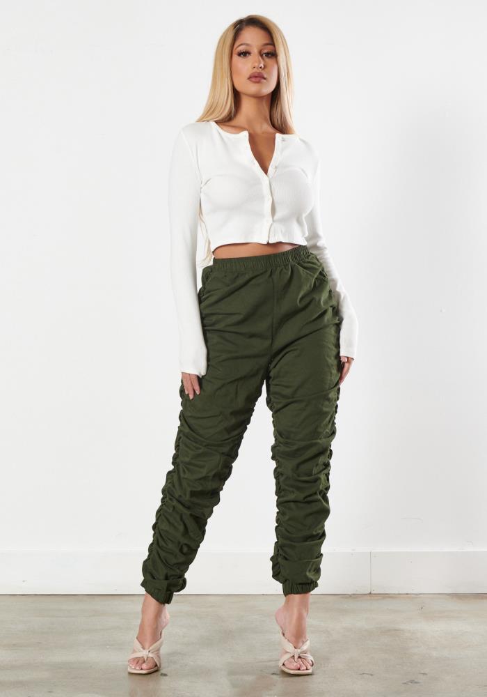 Riot Hunter Green High Rise Jogger Pants