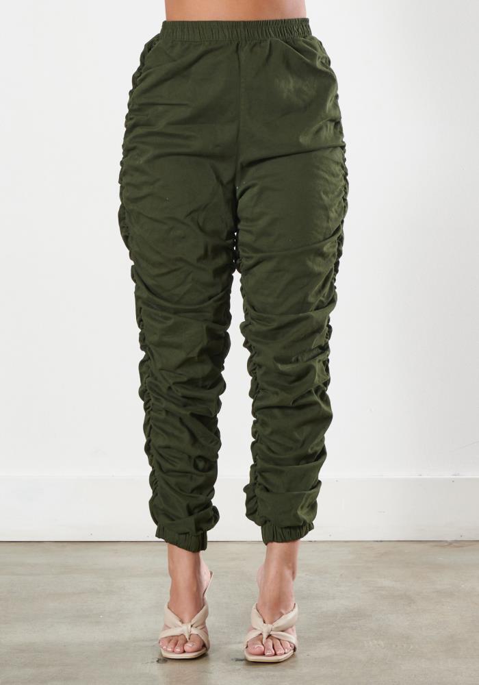 Riot Hunter Green High Rise Jogger Pants