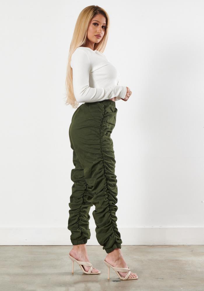 Riot Hunter Green High Rise Jogger Pants