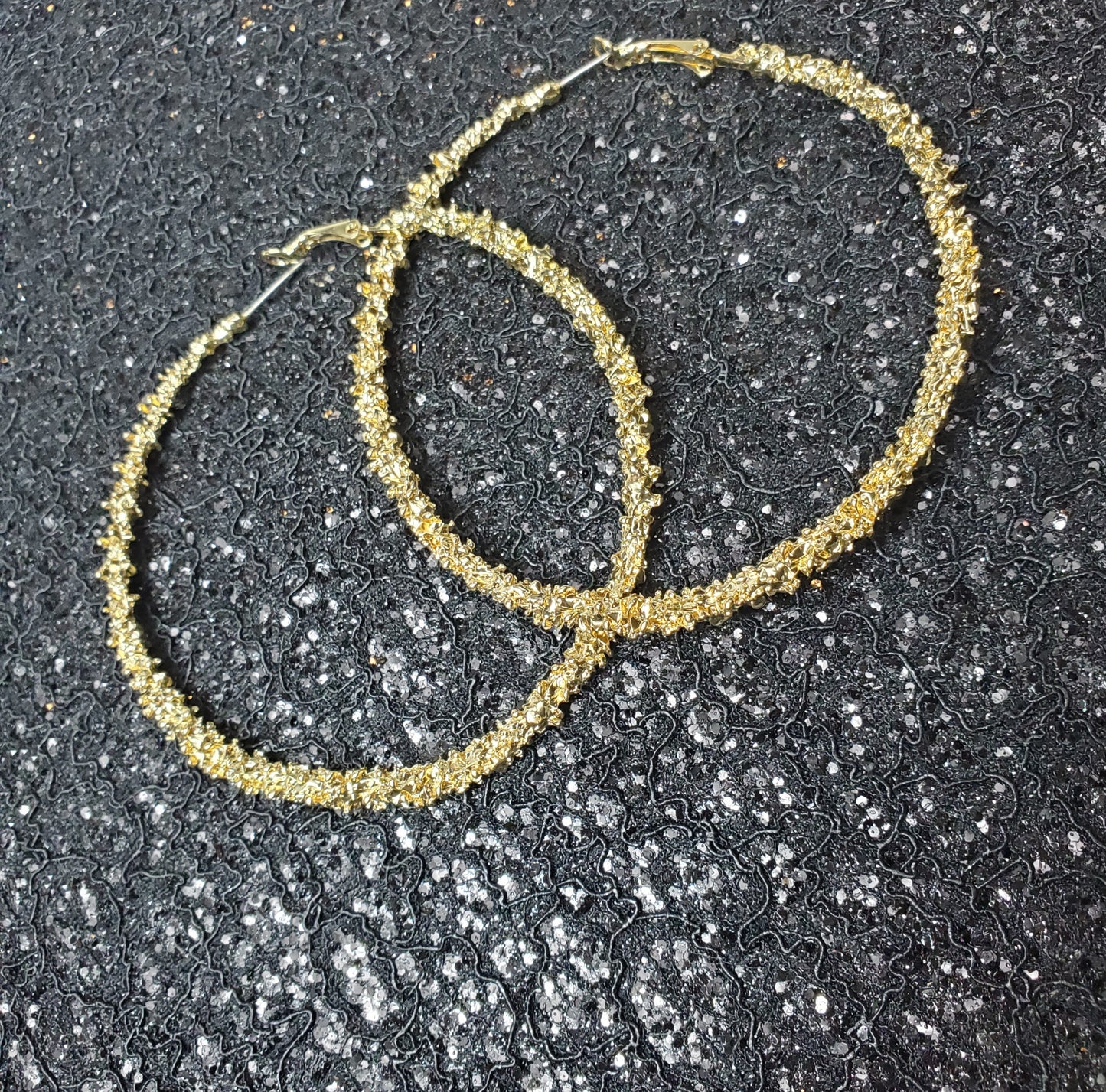 BOSSY Gold Flake Hoop Earrings