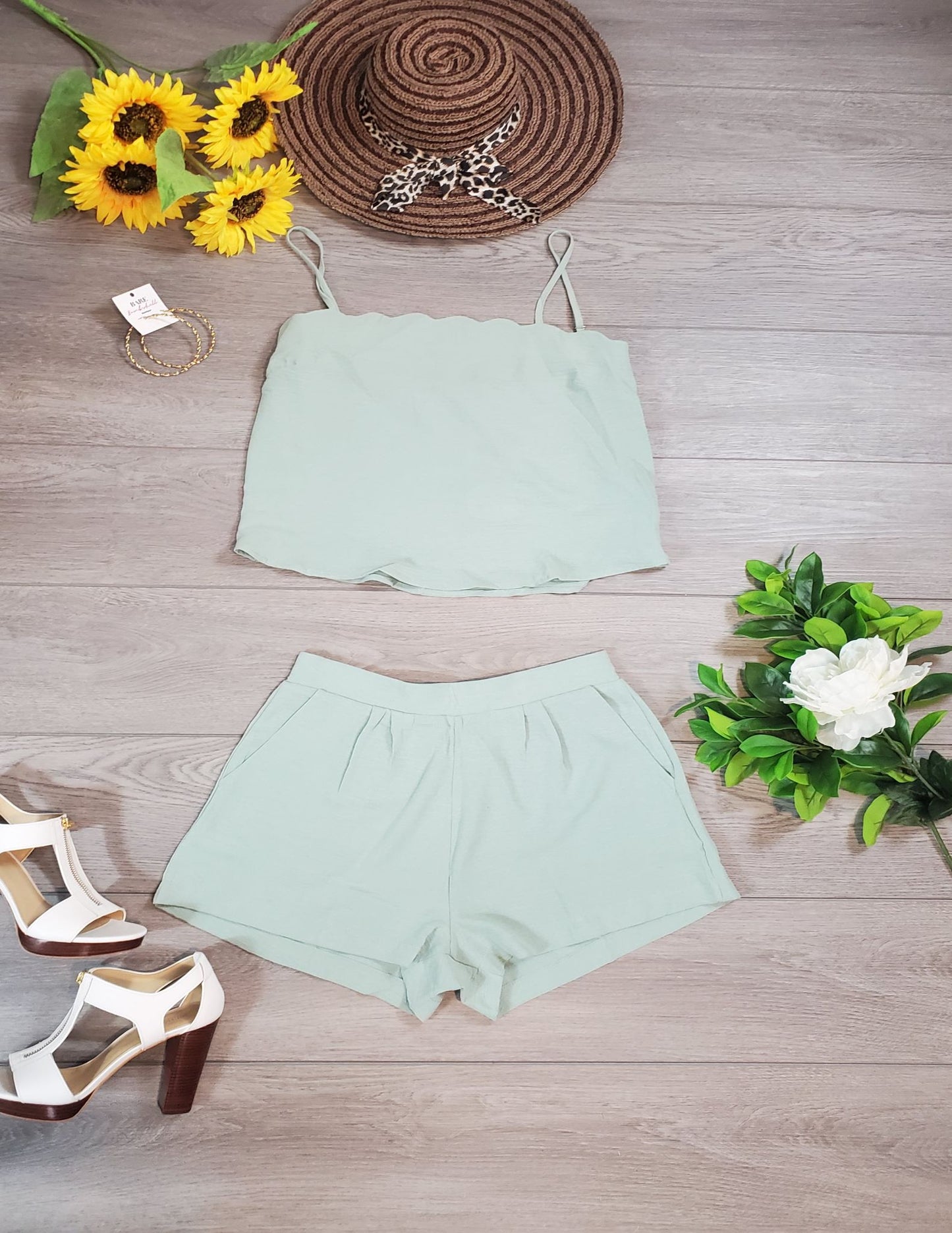 SAGE BUNNY CAMI TOP & SHORT SET