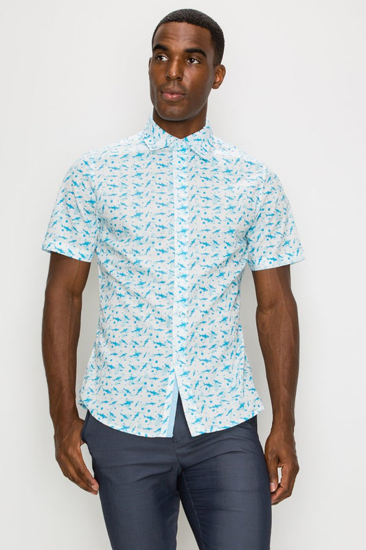 SHARK Short Sleeve Dress Shirt